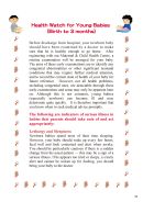 Health Watch for Young Babies (Birth to 3 months)
